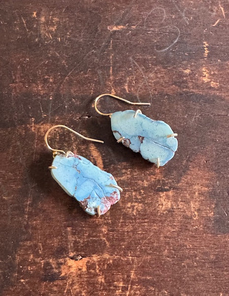 Lavender Mine Turquoise and Gold Earrings