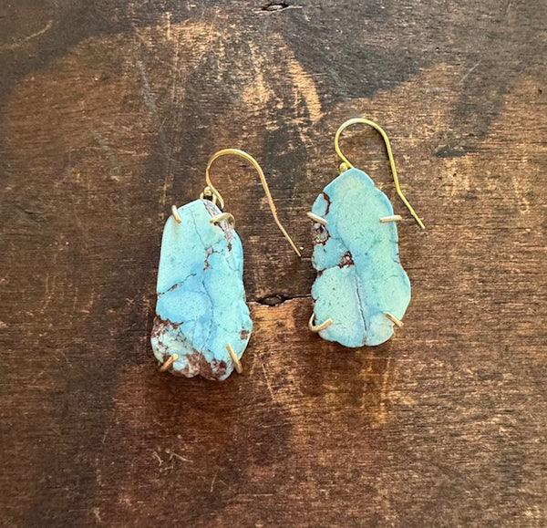 Lavender Mine Turquoise and Gold Earrings