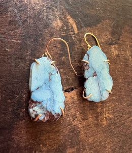 Lavender Mine Turquoise and Gold Earrings