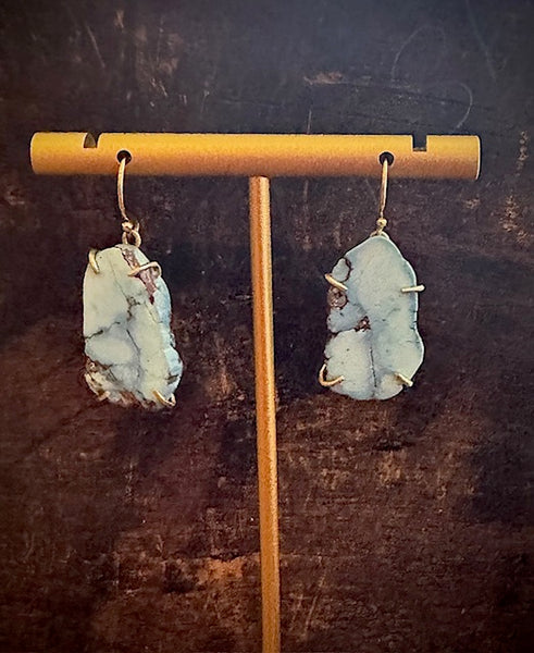 Lavender Mine Turquoise and Gold Earrings