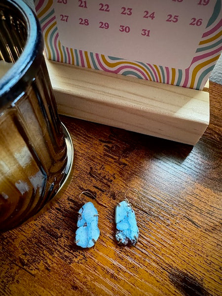Lavender Mine Turquoise and Gold Earrings