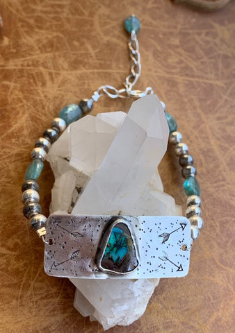 Boulder Opal and Apatite Bracelet