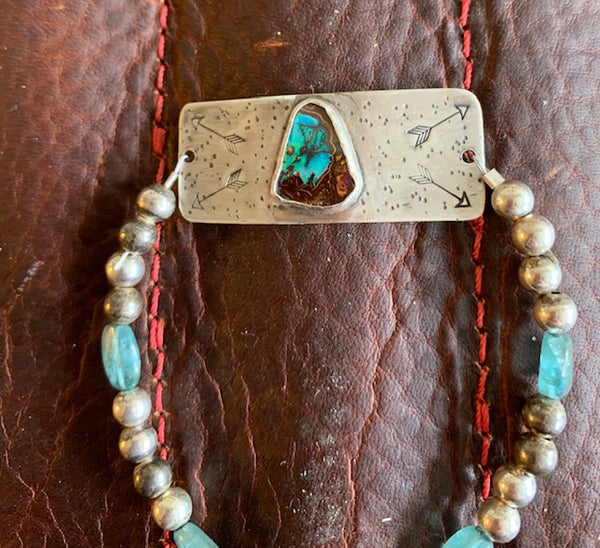 Boulder Opal and Apatite Bracelet