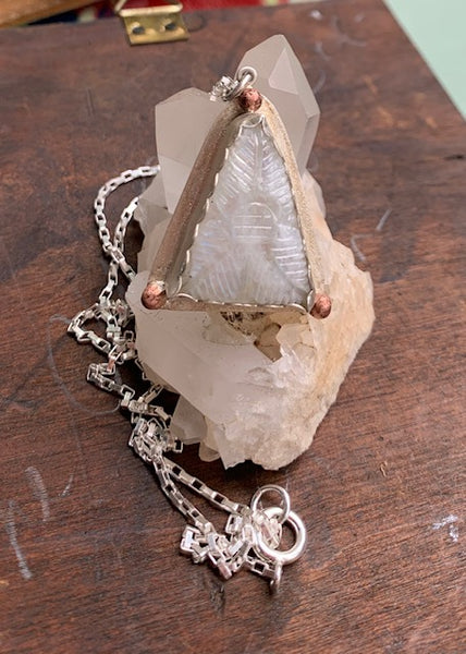 Carved Moonstone Necklace