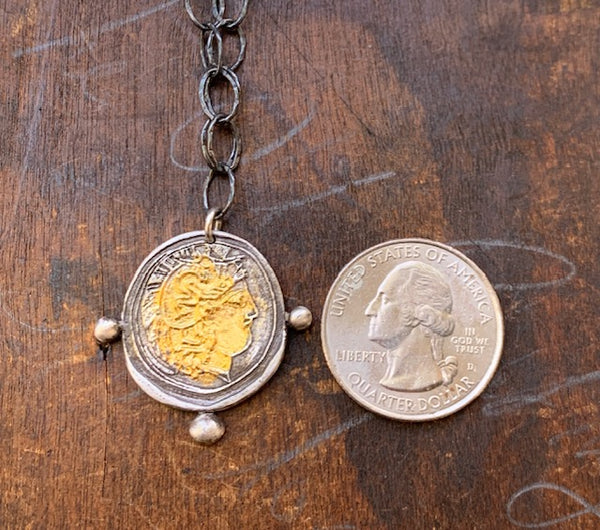 Mixed Metal Coin Necklace
