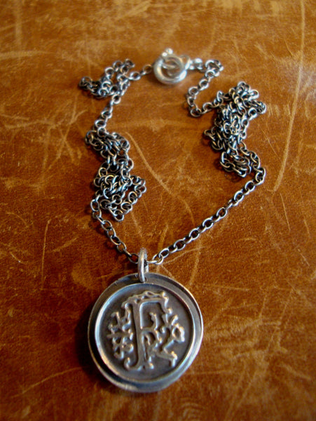 Initial 'F' Charm Necklace