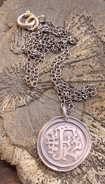 Initial 'F' Charm Necklace