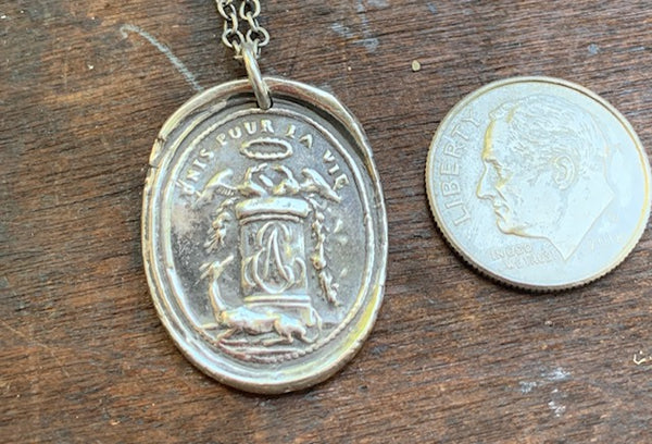 French Family Crest Necklace