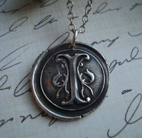 Initial 'I' Charm Necklace