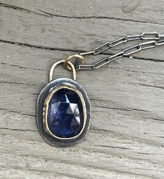 Compass and Iolite Charm Necklace