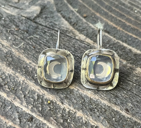 Quartz and Moon Earrings