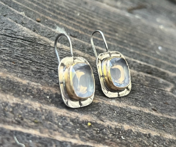 Quartz and Moon Earrings