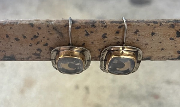 Quartz and Moon Earrings