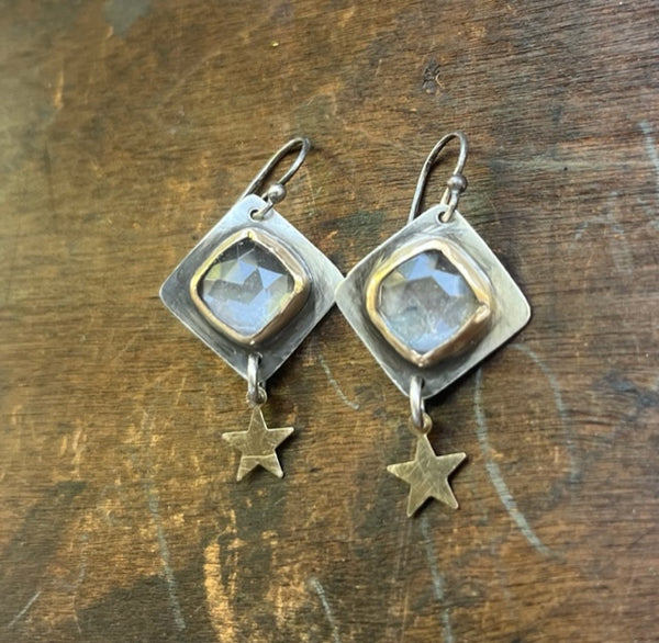 Quartz Star Earrings