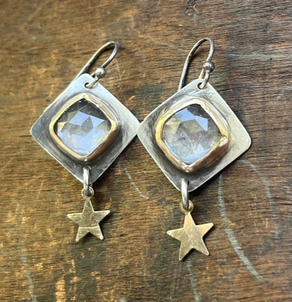 Quartz Star Earrings