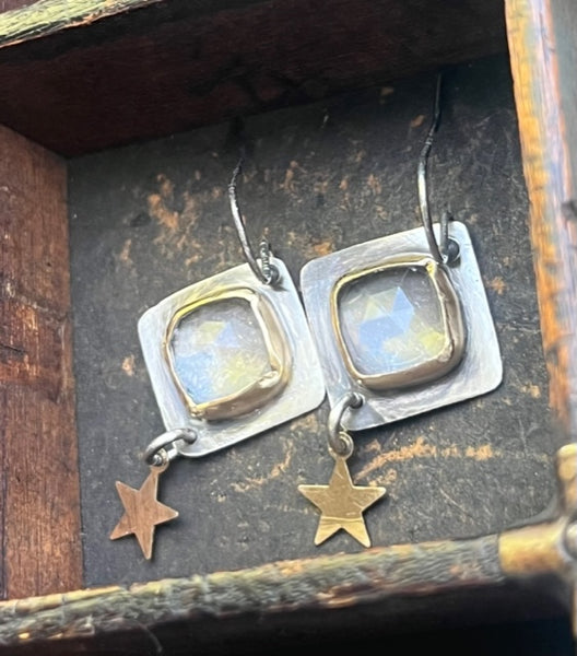 Quartz Star Earrings