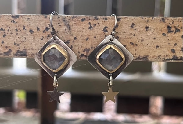 Quartz Star Earrings