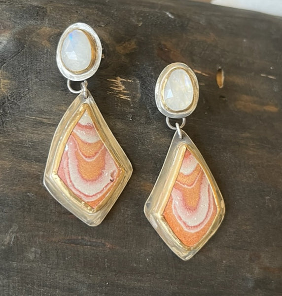 Rhyolite & Moonstone Earrings
