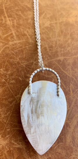 Carved Moonstone and Pink Tourmaline Necklace