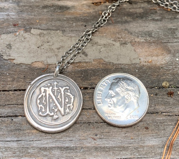 Initial 'N' Charm Necklace