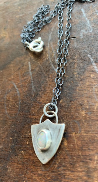 Opal Shield Necklace