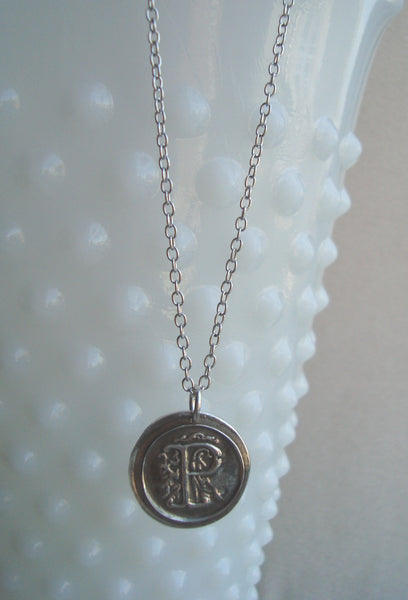 Initial 'P' Charm Necklace
