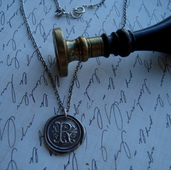 Initial 'R' Charm Necklace