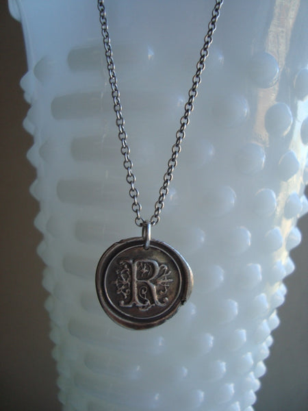 Initial 'R' Charm Necklace