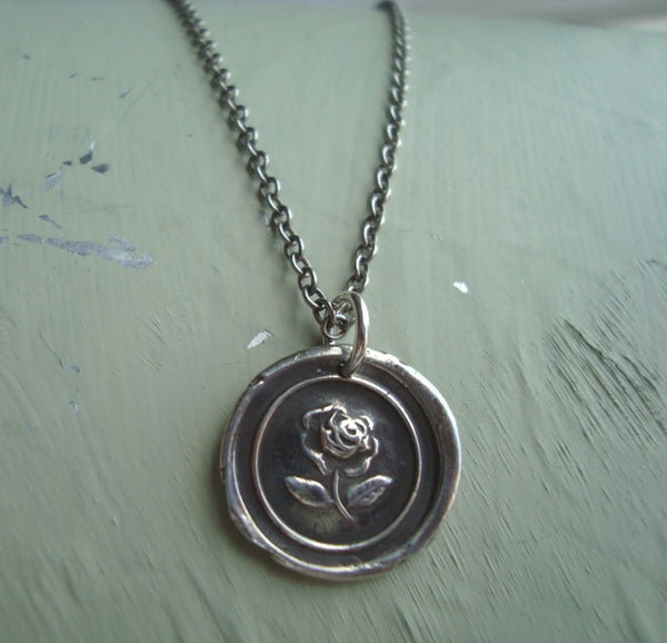 Silver Rose Necklace