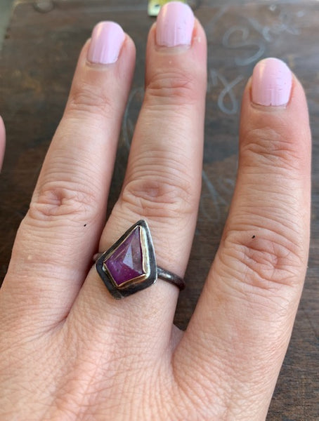 Shield Ruby Ring