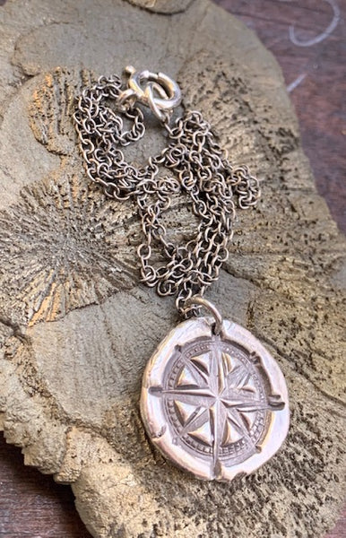Rustic Compass Necklace