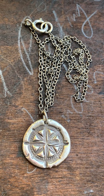Rustic Compass Necklace