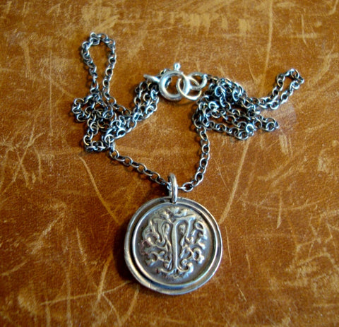 Initial 'T' Charm Necklace
